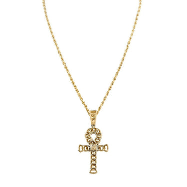 Diamond Ankh Pendant in 10k Two Tone Gold 0.70 Ctw